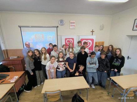 Spotkanie klasy 7c z pracownikiem Hospicjum dla Dzieci Alma Spei