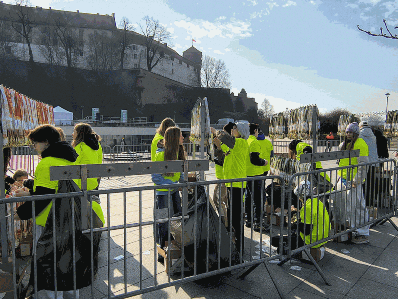 Wolontariusze SP95 podczas Półmaratonu Marzanny